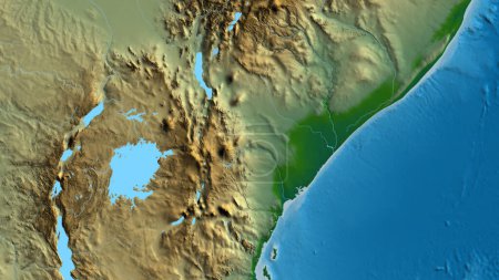 Photo for Close-up of aphysical map centered on Kenya - Royalty Free Image