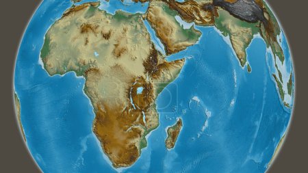 Photo for Relief globe map centered on Kenya - Royalty Free Image