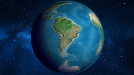 Foto de Mapa de globo satelital centrado en Paraguay - Imagen libre de derechos