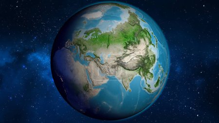 Photo for Satellite globe map centered on Turkmenistan - Royalty Free Image