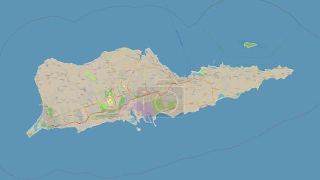 Téléchargez les photos : Sainte Croix - Îles Vierges américaines tracées sur une carte topographique de style standard OSM - en image libre de droit