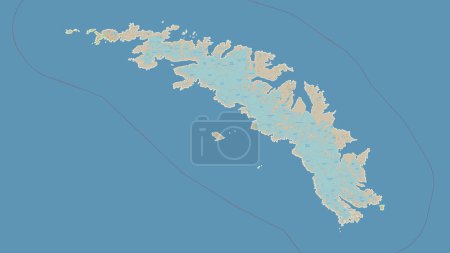 Foto de Georgia del Sur - Georgia del Sur y las Islas Sandwich del Sur se describen en un topográfico, OSM mapa de estilo estándar - Imagen libre de derechos