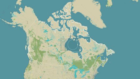 Photo for Canada outlined on a topographic, OSM Humanitarian style map - Royalty Free Image