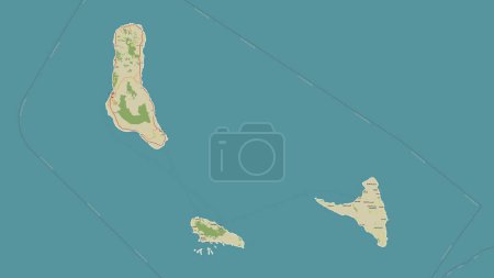 Photo for Comoros outlined on a topographic, OSM Humanitarian style map - Royalty Free Image