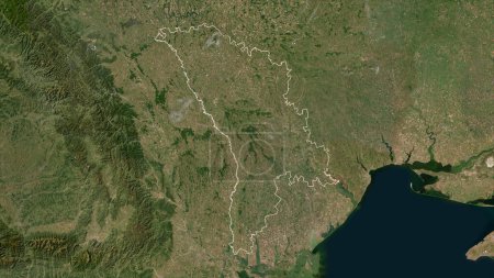 Téléchargez les photos : Moldavie sur une carte satellite basse résolution - en image libre de droit