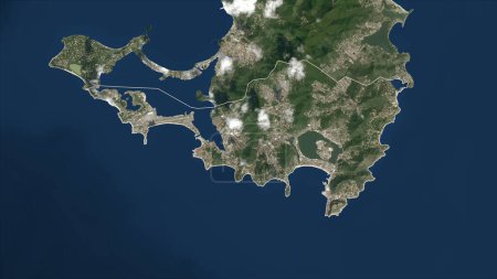 Téléchargez les photos : Sint Maarten sur une carte satellite basse résolution - en image libre de droit