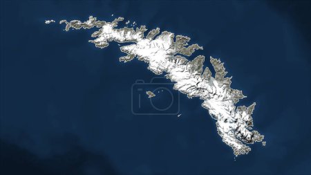 Foto de Georgia del Sur - Georgia del Sur y las Islas Sandwich del Sur se describen en un mapa satelital de baja resolución - Imagen libre de derechos