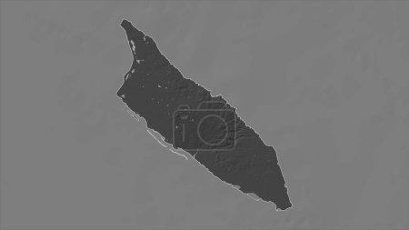 Photo for Aruba outlined on a Bilevel elevation map with lakes and rivers - Royalty Free Image