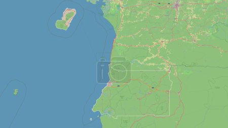 Photo for Equatorial Guinea outlined on a topographic, OSM Germany style map - Royalty Free Image
