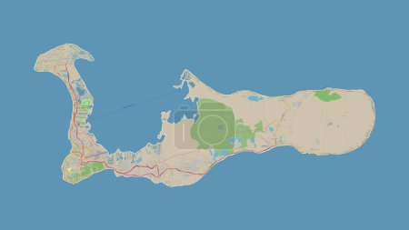 Photo for Grand Cayman - Cayman Islands outlined on a topographic, OSM Germany style map - Royalty Free Image