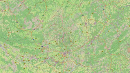 Photo for Luxembourg outlined on a topographic, OSM Germany style map - Royalty Free Image