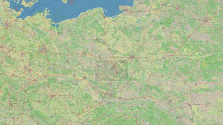 Photo for Poland outlined on a topographic, OSM Germany style map - Royalty Free Image