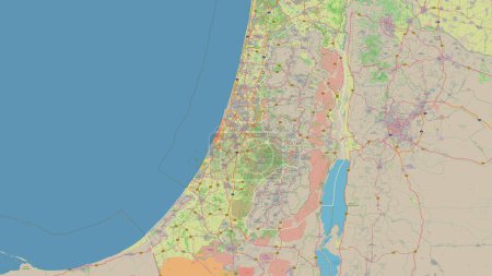 Téléchargez les photos : Palestine tracée sur une carte topographique de style OSM Allemagne - en image libre de droit