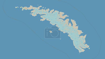 Photo for South Georgia - South Georgia and the South Sandwich Islands outlined on a topographic, OSM Germany style map - Royalty Free Image