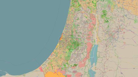 Téléchargez les photos : Palestine tracée sur une carte topographique de style OSM France - en image libre de droit