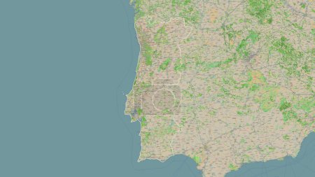 Portugal skizziert auf einer topografischen Karte im OSM-Frankreich-Stil