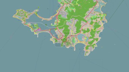Téléchargez les photos : Sint Maarten dessiné sur une carte topographique de style OSM France - en image libre de droit