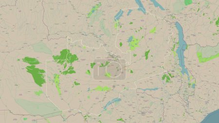 Zambie esquissée sur une carte topographique de style OSM France