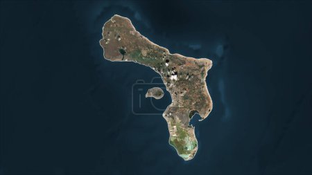 Bonaire - Dutch Caribbean outlined on a high resolution satellite map