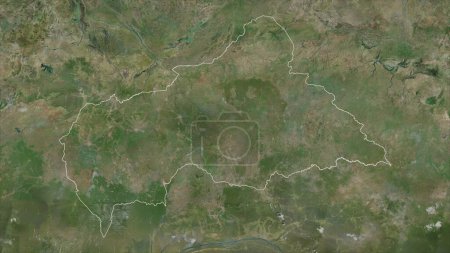 République centrafricaine esquissée sur une carte satellite haute résolution