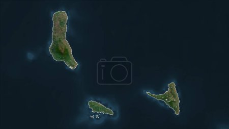 Photo for Comoros outlined on a high resolution satellite map - Royalty Free Image