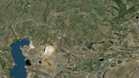 Kazajstán en un mapa satelital de alta resolución