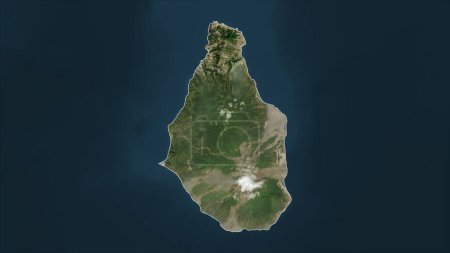 Montserrat outlined on a high resolution satellite map