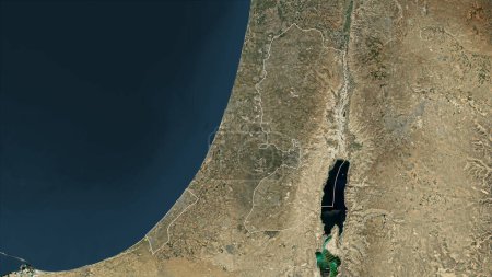 Téléchargez les photos : Palestine sur une carte satellite haute résolution - en image libre de droit
