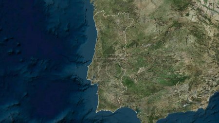 Téléchargez les photos : Portugal décrit sur une carte satellite à haute résolution - en image libre de droit