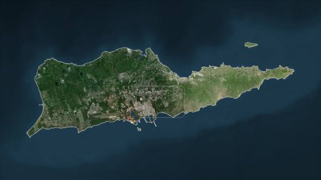 Téléchargez les photos : Sainte Croix - Îles Vierges américaines tracées sur une carte satellite haute résolution - en image libre de droit