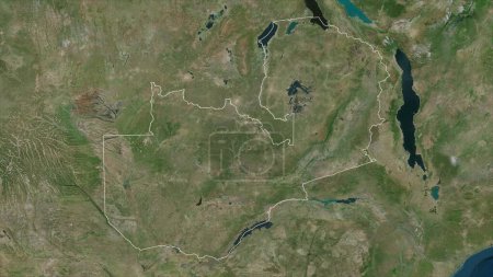 Zambie esquissée sur une carte satellite haute résolution
