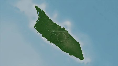 Photo for Aruba outlined on a Pale colored elevation map with lakes and rivers - Royalty Free Image