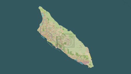 Aruba auf einer topographischen Karte im OSM-Stil hervorgehoben