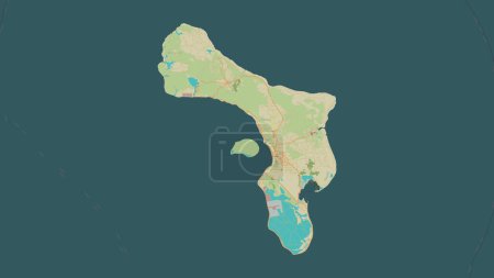 Bonaire - Caribe holandés destacado en un mapa topográfico de estilo humanitario OSM