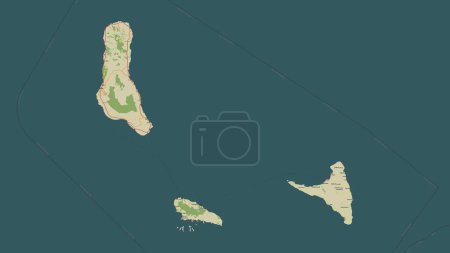Photo for Comoros highlighted on a topographic, OSM Humanitarian style map - Royalty Free Image
