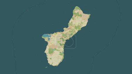 Foto de Guam - EE.UU. destacado en un mapa topográfico, OSM estilo humanitario - Imagen libre de derechos