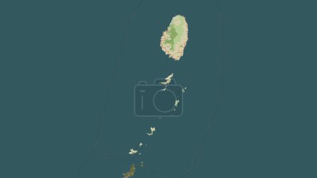 Saint Vincent and the Grenadines highlighted on a topographic, OSM Humanitarian style map