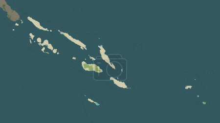 Solomon Islands highlighted on a topographic, OSM Humanitarian style map