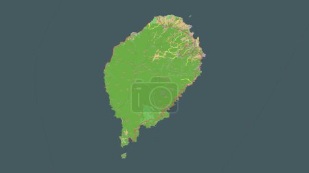 Sao Tome and Principe highlighted on a topographic, OSM France style map