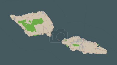Photo for Samoa highlighted on a topographic, OSM France style map - Royalty Free Image