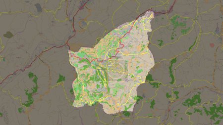 San Marino highlighted on a topographic, OSM France style map