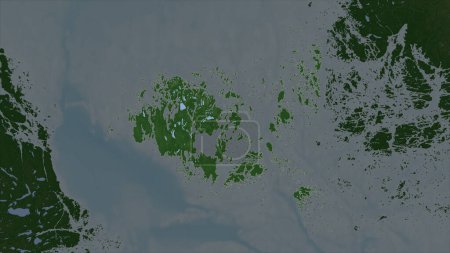 Aland-Inseln auf einer blassfarbenen Höhenkarte mit Seen und Flüssen hervorgehoben