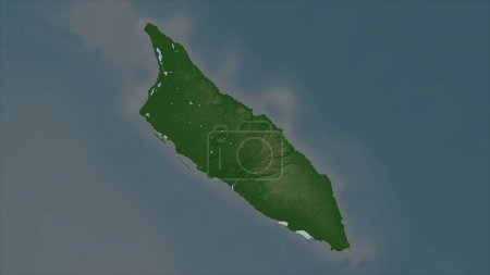 Aruba auf einer blassfarbenen Karte mit Seen und Flüssen hervorgehoben
