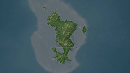 Mayotte auf einer blassfarbenen Karte mit Seen und Flüssen hervorgehoben
