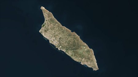 Aruba mis en évidence sur une carte satellite haute résolution