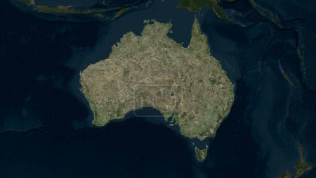 Australien auf einer hochauflösenden Satellitenkarte hervorgehoben