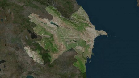 Azerbaijan highlighted on a high resolution satellite map