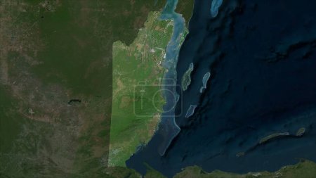 Belize highlighted on a high resolution satellite map