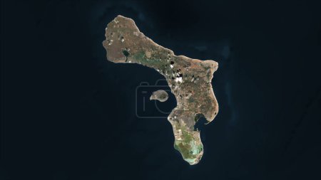 Bonaire - Caraïbes néerlandaises mis en évidence sur une carte satellite haute résolution