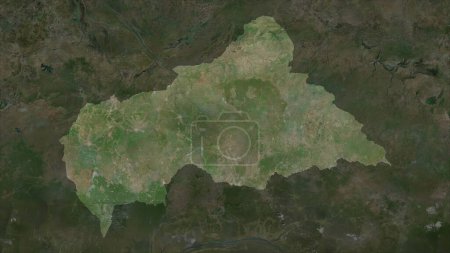 République centrafricaine mis en évidence sur une carte satellite haute résolution